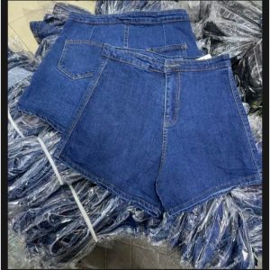 High-waist stretch women's jean short