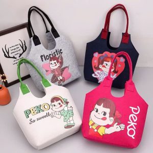 Vintage Felt Handbag for School