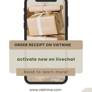 Receive your order receipt on vietnine for all in app purchase