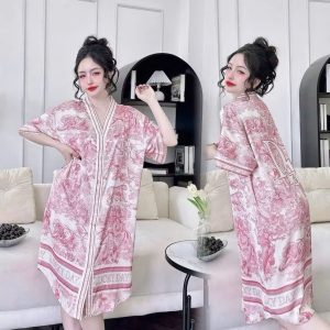 Big size nightgown shirt dress with v-neck design