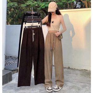 Wide leg coudouroy straight joggers